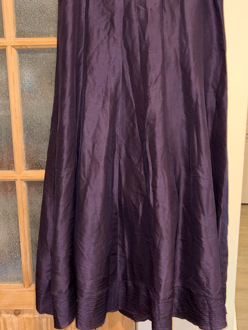 Sundance 100% Silk Maxi Skirt Full Purple size 12 - Picture 3 of 9